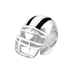 Sterling Silver Football Helmet Charm Bead